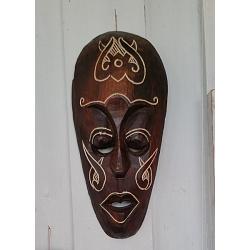 Mask Lombok Carved 30cm Brun