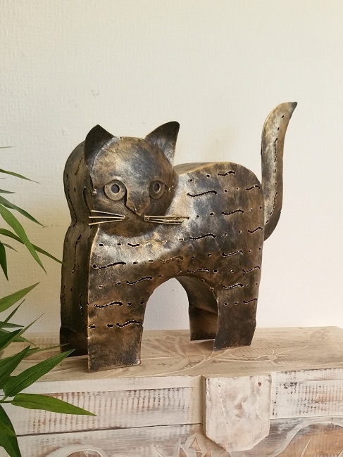 Katt Lykta Metall Stor Katt Lykta Metall Stor